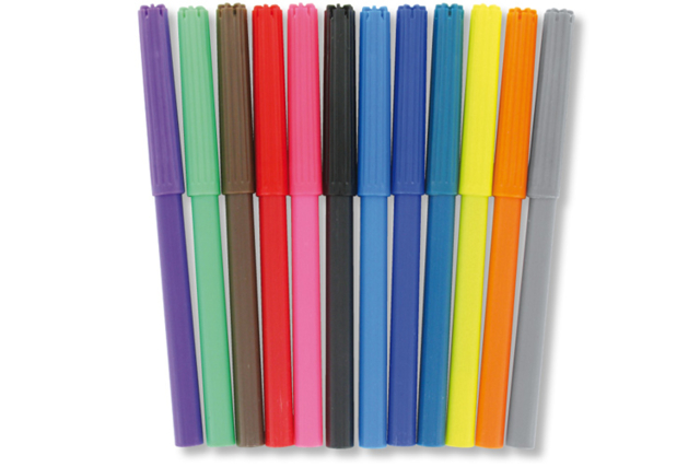 Medium Tip Markers - 12 Colors - 0 - Medium-Tip Markers - 10doigts.com - Feutres pointes moyennes : l'outil polyvalent pour le dessin et l'école - 10doigts.fr