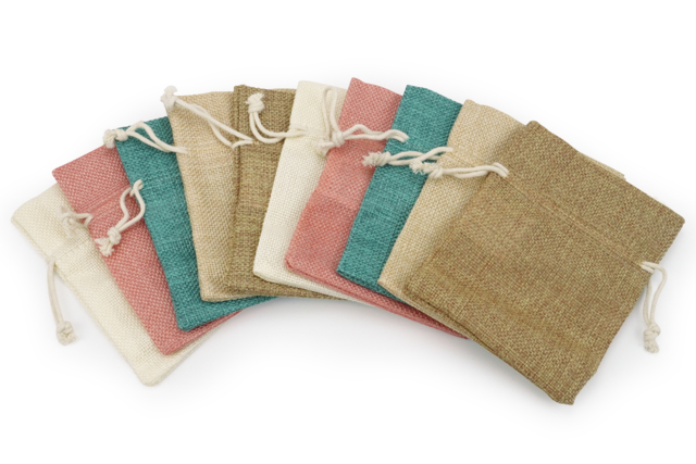 Jute Effect Bags - 10 Pieces - 2 - Jute Fabric - Textiles - 10doigts.com - Toile de jute - Textiles - 10doigts.fr