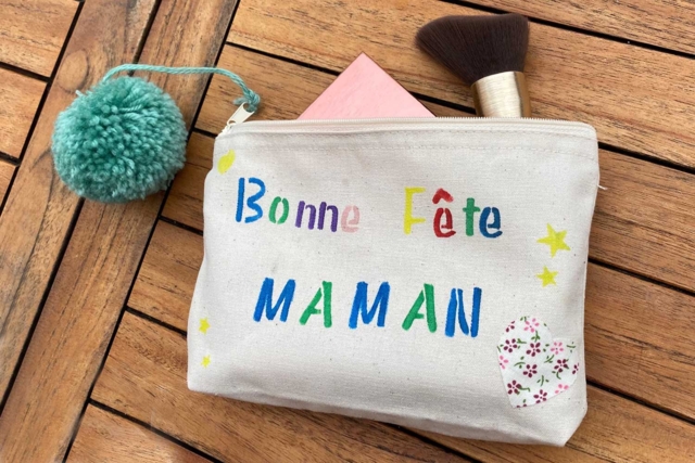 Cotton Pouch, Zip Closure - 19 x 13.5 cm - 6 - Cotton, Linen - Textiles - 10doigts.com - Coton, lin - Textiles - 10doigts.fr