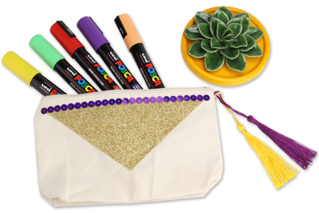 Cotton Pouch, Zip Closure - 19 x 13.5 cm - 4 - Cotton, Linen - Textiles - 10doigts.com - Coton, lin - Textiles - 10doigts.fr