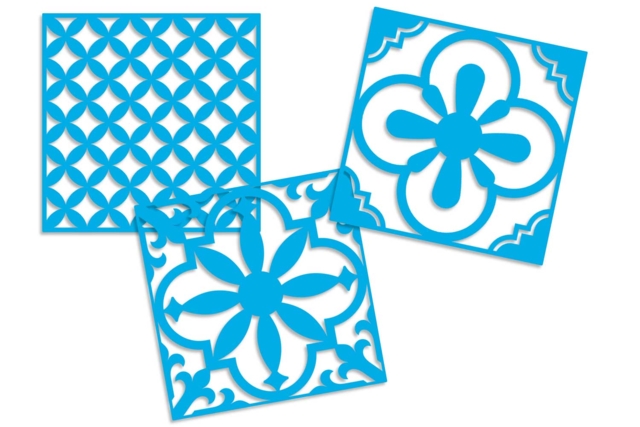 Cement Tile Stencils - 6 Stencils - 3 - Stencil Border - 10doigts.com - Pochoirs muraux : créez des frises et des décors personnalisés - 10doigts.fr