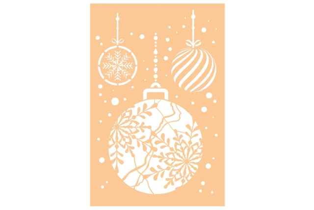 Christmas Bauble Stencil - 20 x 30 cm - 1 - Party Stencils - 10doigts.com - Pochoirs de fêtes : l’accessoire idéal pour célébrer chaque moment de l’année - 10doigts.fr