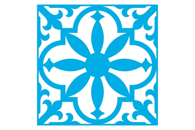 Cement Tile Stencils - 6 Stencils - 7 - Stencil Border - 10doigts.com - Pochoirs muraux : créez des frises et des décors personnalisés - 10doigts.fr