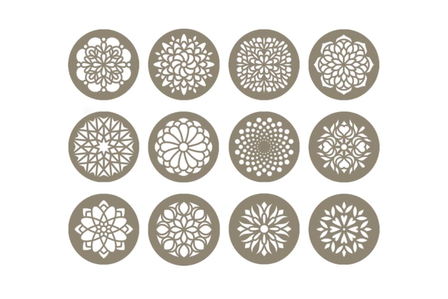 Plantilla mandala Ø 7 cm - Pochoirs pour s'initier au dessin et à la peinture - 10doigts.fr