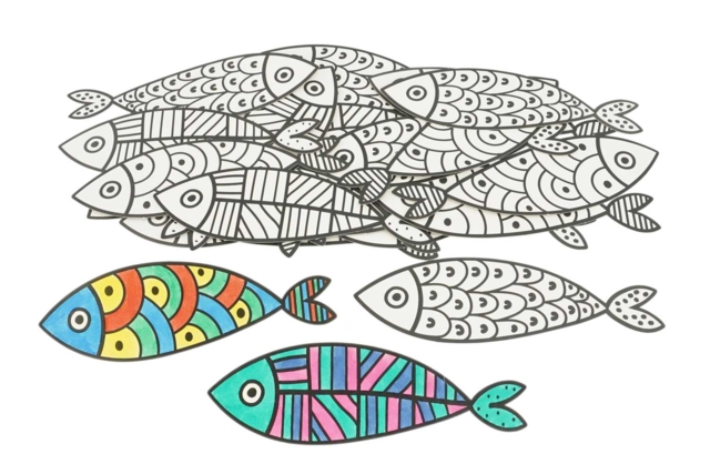 Coloring Fish - 30 Pieces - 1 - Easter Decor Supports - 10doigts.com - Supports de Pâques à décorer - 10doigts.fr