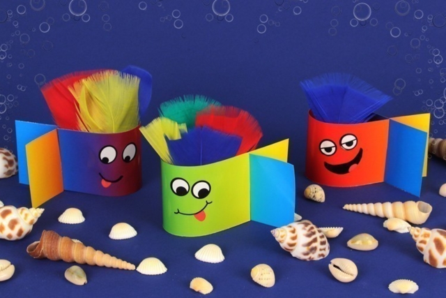 Playful fish - Plumes décoratives - 10doigts.fr