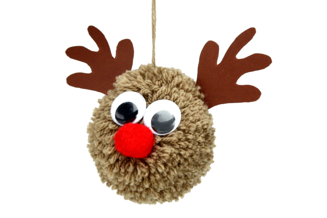 Pompon reno de Navidad - Outils à pompons et tricotins : l'art du fil à la portée de tous - 10doigts.fr