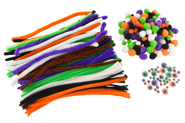 Halloween Chenilles and Pompons - 300 pcs - 1 - Chenille Stems - 10doigts.com - Chenilles, cure-pipe - 10doigts.fr