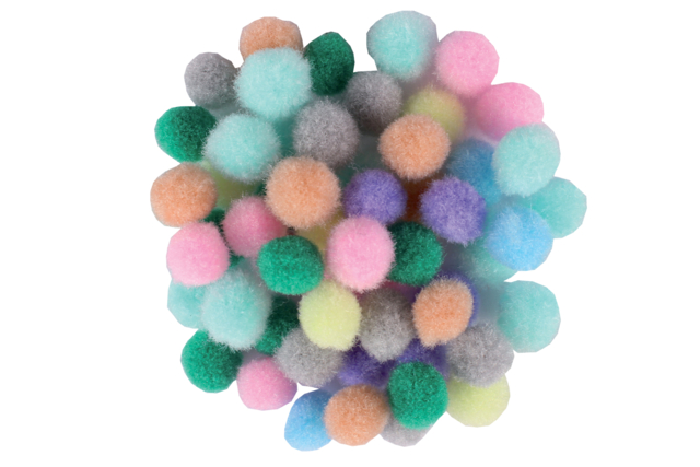 Mini Pastel Pom Poms - 200 Pieces - 1 - Craft Pom Poms - 10doigts.com - Pompons pour bricolage créatif - 10doigts.fr