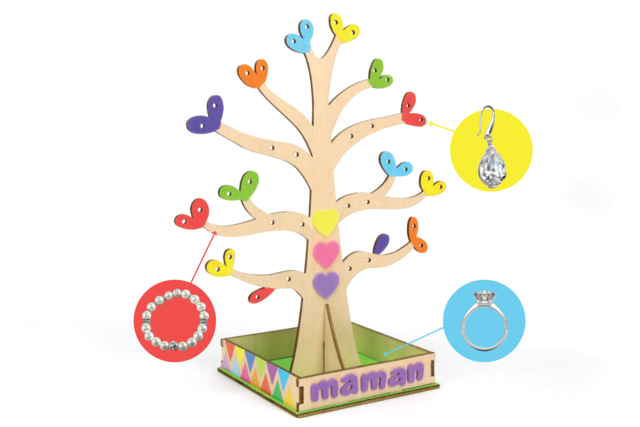 Wooden Jewelry Tree Stand 20 cm - 2 - Wooden Objects for the Home - 10doigts.com - Objets en bois à décorer pour la maison - 10doigts.fr