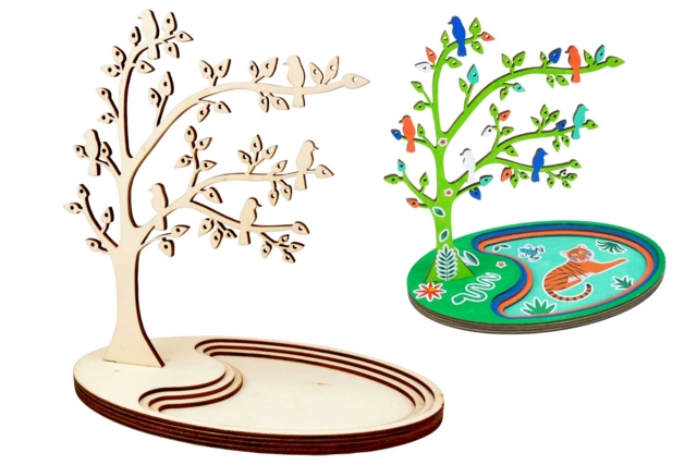 Wooden Jewelry Tree "lyric" - 1 - Jewelry Boxes and Holders - 10doigts.com - Boîtes et supports à bijoux : l'écrin de vos créations - 10doigts.fr