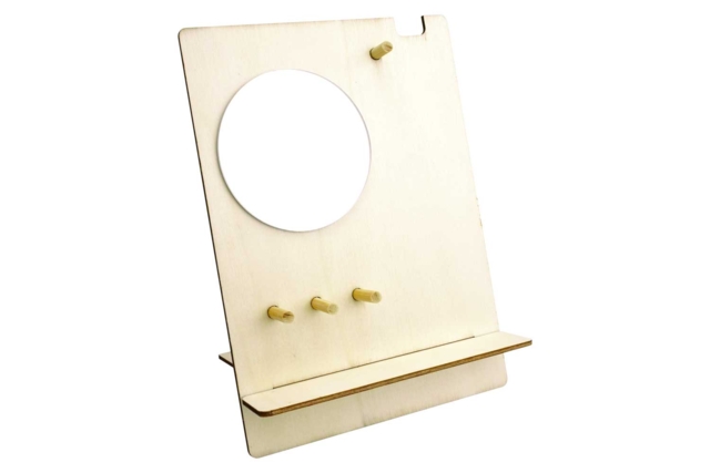 Wooden Jewelry Holder with Mirror - 1 - Jewelry Boxes and Holders - 10doigts.com - Boîtes et supports à bijoux : l'écrin de vos créations - 10doigts.fr