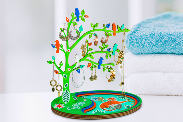 Wooden Jewelry Tree "lyric" - 2 - Jewelry Boxes and Holders - 10doigts.com - Boîtes et supports à bijoux : l'écrin de vos créations - 10doigts.fr