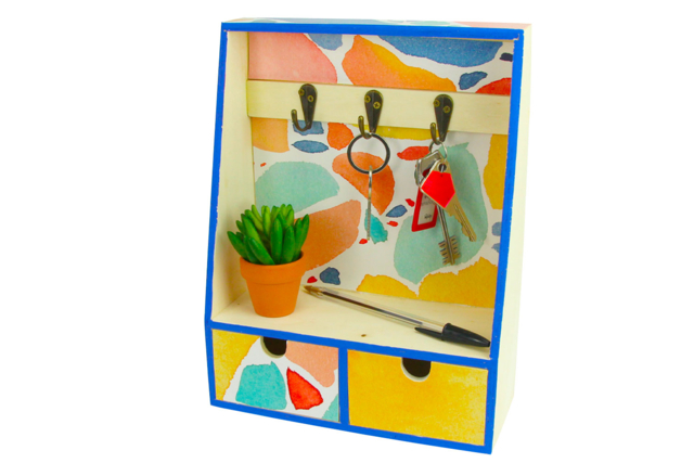 estante llavero de madera - Papiers à motifs - 10doigts.fr