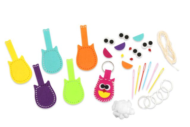Felt Owl Keychain Kit - 6 Pieces - 2 - Sewing Kits - 10doigts.com - Kits Mercerie - 10doigts.fr
