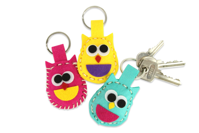 Felt Owl Keychain Kit - 6 Pieces - 3 - Sewing Kits - 10doigts.com - Kits Mercerie - 10doigts.fr