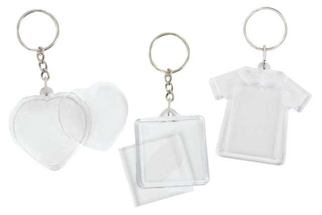 Plastic Keychains - 2 Pieces - 1 - Transparent Plastic - 10doigts.com - Plastique Transparent - 10doigts.fr
