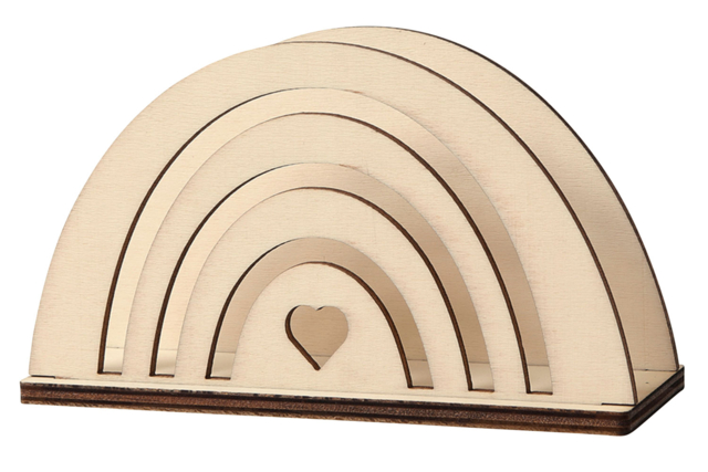 Wooden Rainbow Mail Holder - 1 - Wooden Office Items - 10doigts.com - Objets en bois à décorer pour le bureau - 10doigts.fr
