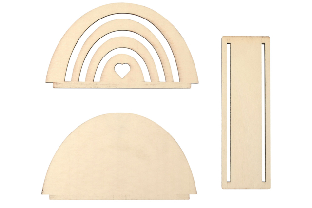 Wooden Rainbow Mail Holder - 3 - Wooden Office Items - 10doigts.com - Objets en bois à décorer pour le bureau - 10doigts.fr