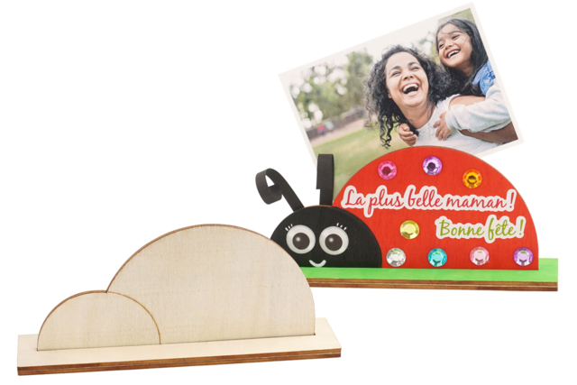 Wood Ladybug Photo Holder - 1 - Wooden Photo Frames - 10doigts.com - Cadres photo en bois à décorer - 10doigts.fr