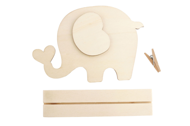 Portafotos Elefante de madera material - Cadres photo en bois à décorer - 10doigts.fr