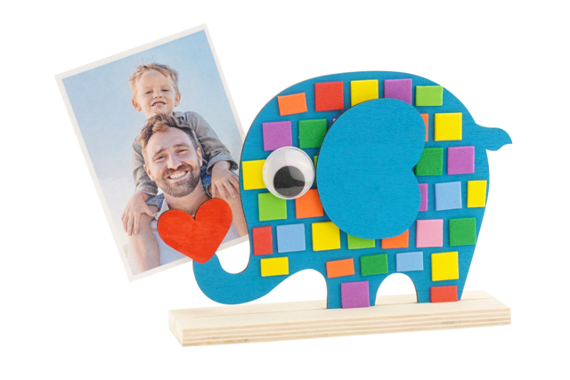 Portafotos Elefante de madera  - Cadres photo en bois à décorer - 10doigts.fr
