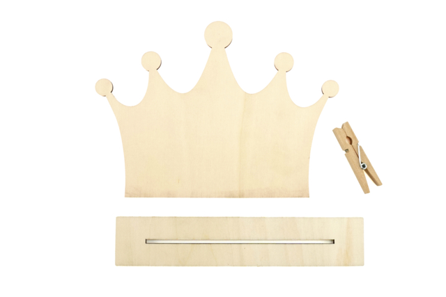 Wooden Crown Photo Holder - 3 - Wooden Shapes - 10doigts.com - Cadeaux pour le bureau de papa : personnalisez son espace de travail - 10doigts.fr