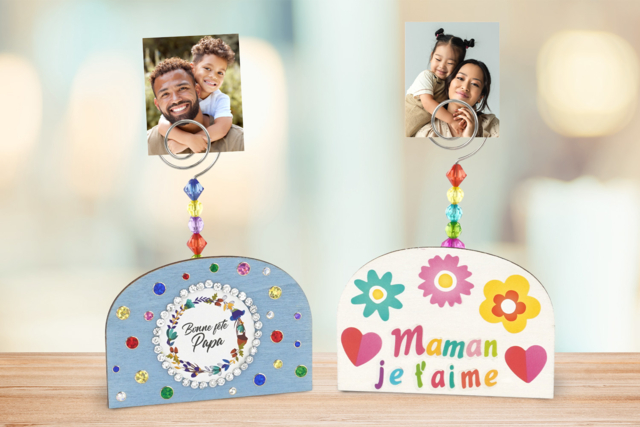 Wooden Photo Holders to Assemble - 4 Pieces - 1 - Parent's Day Kits - 10doigts.com - Kits fête des parents - 10doigts.fr