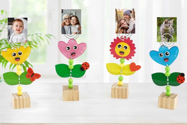 Flower Photo Holder Kit to Make - 6 Pieces - 1 - Father's Day Activity Kits - 10doigts.com - Kits créatifs Fête des Pères : des coffrets tout-en-un pour papa - 10doigts.fr