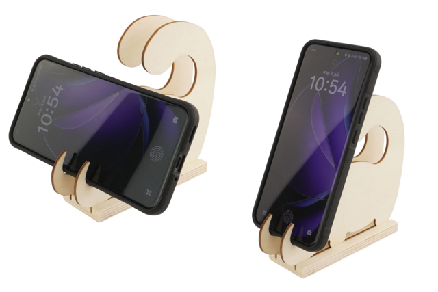 Wooden Dinosaur Smartphone Holder - 5 - Wooden Office Items - 10doigts.com - Objets en bois à décorer pour le bureau - 10doigts.fr