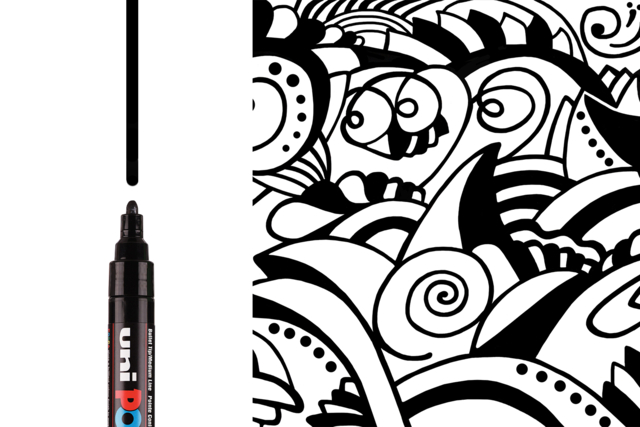 Posca Black Marker - 2 - POSCA Markers - 10doigts.com - Marqueurs POSCA : la référence mondiale de la peinture nomade - 10doigts.fr