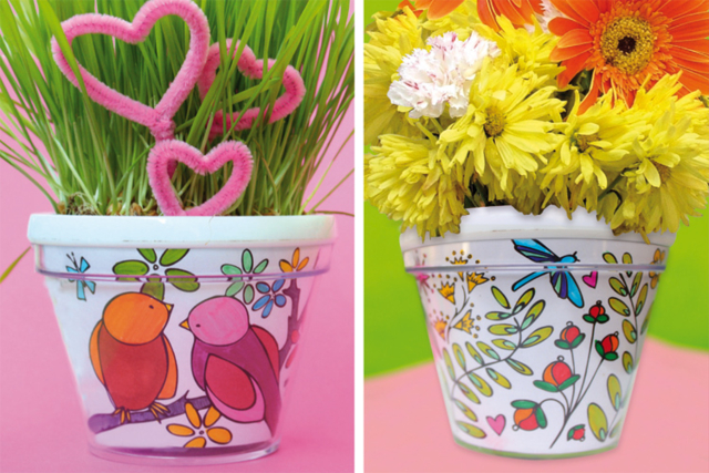 Coloring Flower Pot - 5 - Animal and Nature Kits - 10doigts.com - Kits animaux et nature : créez votre propre univers sauvage - 10doigts.fr