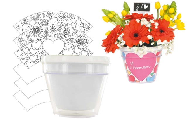 Coloring Flower Pot - 1 - Animal and Nature Kits - 10doigts.com - Kits animaux et nature : créez votre propre univers sauvage - 10doigts.fr