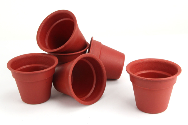 Plastic Pots - 6 Pieces - 1 - Opaque Plastic - 10doigts.com - Plastique Opaque - 10doigts.fr