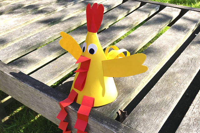 Gallo de Pascua de papel - Papiers colorés - 10doigts.fr