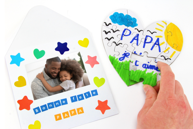 White Cardboard Heart Puzzles + Envelopes - 6 Cards - 3 - Coloring Puzzles - 10doigts.com - Puzzles à colorier - 10doigts.fr