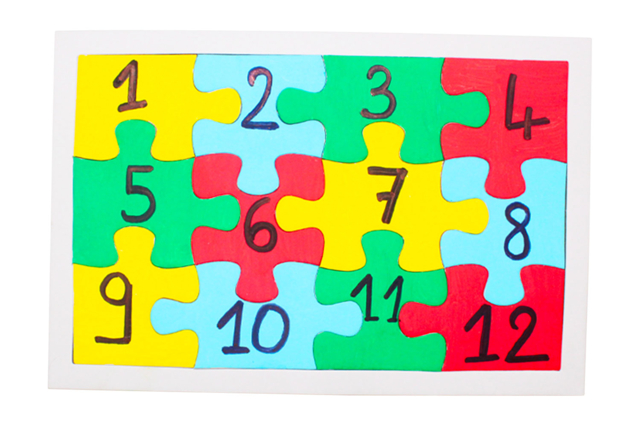 Large Piece Puzzles - 10 White Puzzles - 2 - Coloring Puzzles - 10doigts.com - Puzzles à colorier - 10doigts.fr