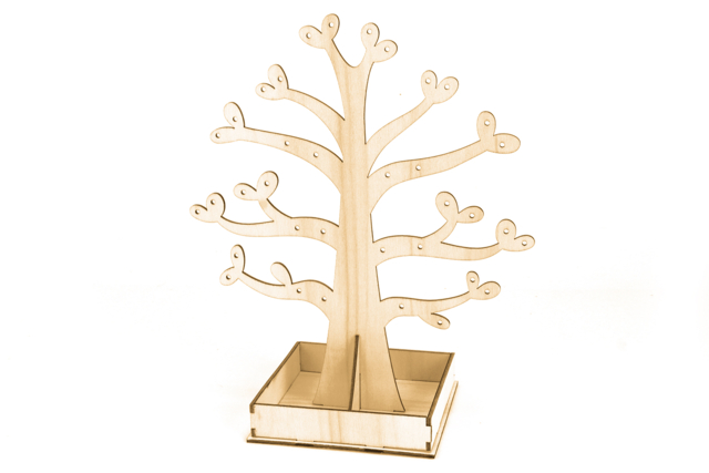 Wooden Jewelry Tree Stand 20 cm - 1 - Wooden Objects for the Home - 10doigts.com - Objets en bois à décorer pour la maison - 10doigts.fr