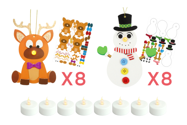 reno y muñeco de nieve luminoso para el árbol - Guirlandes et suspensions de Noël - 10doigts.fr
