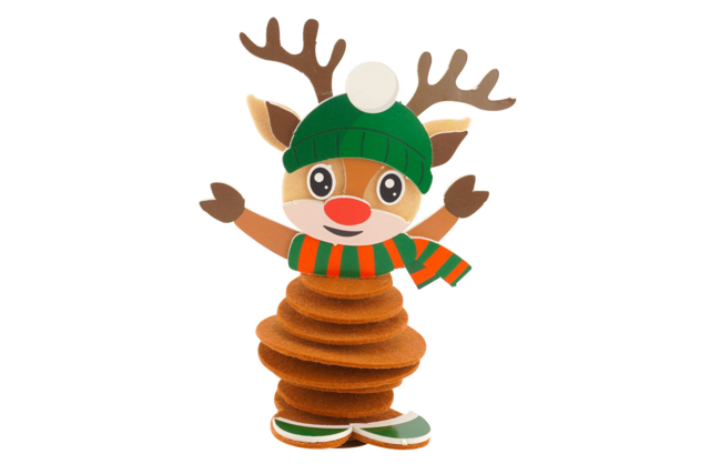 reno de Navidad en ronda de fieltro - Kits créatifs de Noël pour les enfants - 10doigts.fr