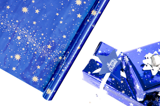 Starry Sky Gift Wrap - 1 - Metallic, Glitter Paper - 10doigts.com - Papier métallisé, pailleté - 10doigts.fr