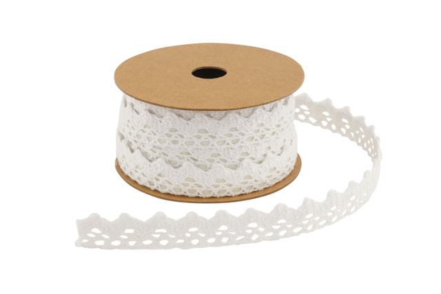 Cinta de encaje blanca adhesiva - 10 m - Rubans - 10doigts.fr