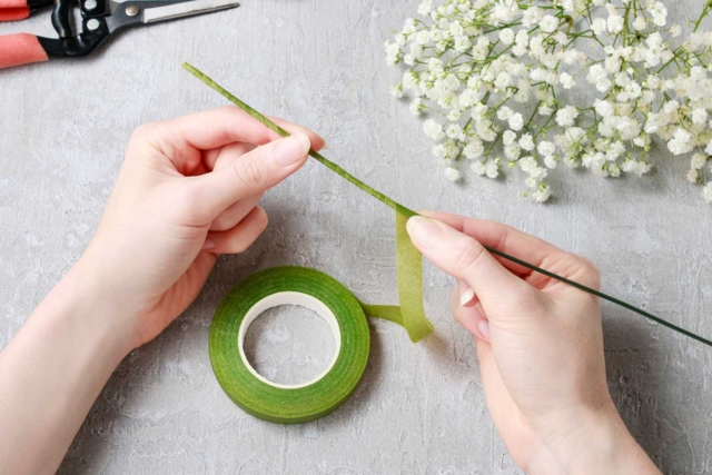 cinta verde florista - Papier crépon - 10doigts.fr