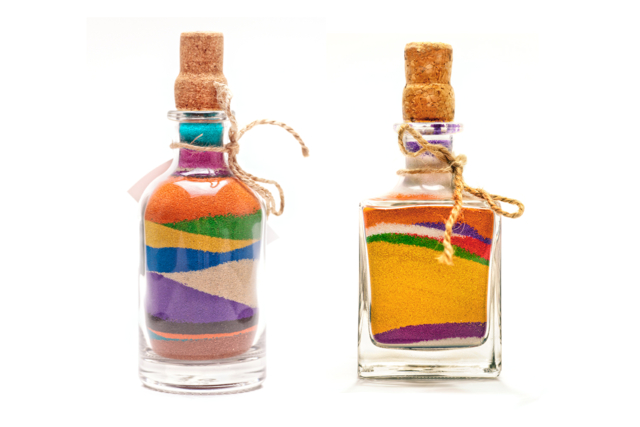 arena colorida botellas - Sable coloré : tout le matériel pour créer des tableaux en sable - 10doigts.fr