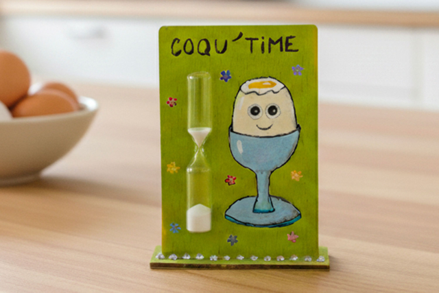 Reloj de arena para cepillado de dientes - Objets en bois à décorer pour la cuisine - 10doigts.fr