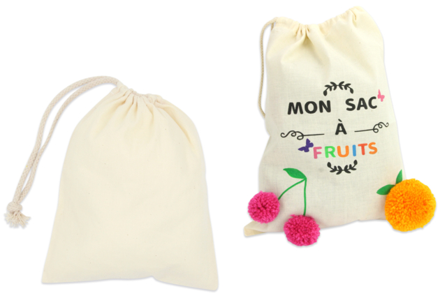 Reusable Cotton Bags - 3 - Cotton, Linen - Textiles - 10doigts.com - Coton, lin - Textiles - 10doigts.fr