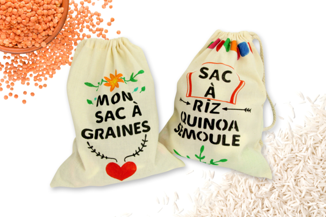 Small Cotton Drawstring Bag - 2 - Cotton, Linen - Textiles - 10doigts.com - Coton, lin - Textiles - 10doigts.fr