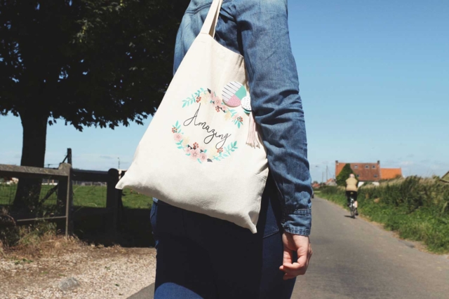 Cotton Tote Bag - 43 X 38 cm - 8 - Cotton, Linen - Textiles - 10doigts.com - Coton, lin - Textiles - 10doigts.fr