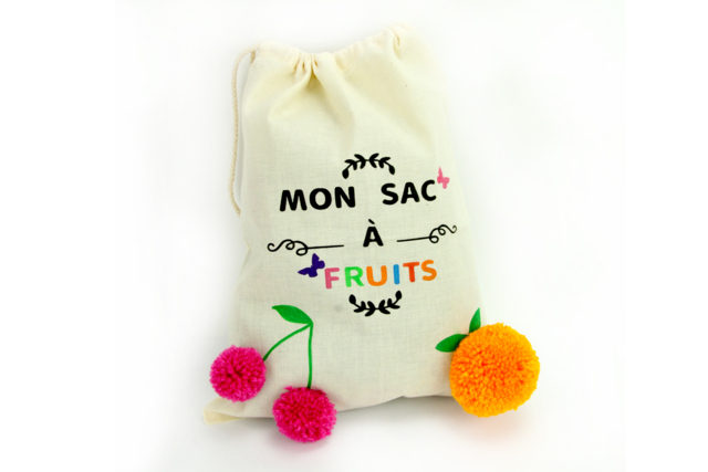 Large Cotton Drawstring Bag - 35 x 25 cm - 2 - Cotton, Linen - Textiles - 10doigts.com - Coton, lin - Textiles - 10doigts.fr