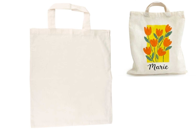 Cotton Shopping Bag - 42 x 37 cm - 1 - Cotton, Linen - Textiles - 10doigts.com - Coton, lin - Textiles - 10doigts.fr
